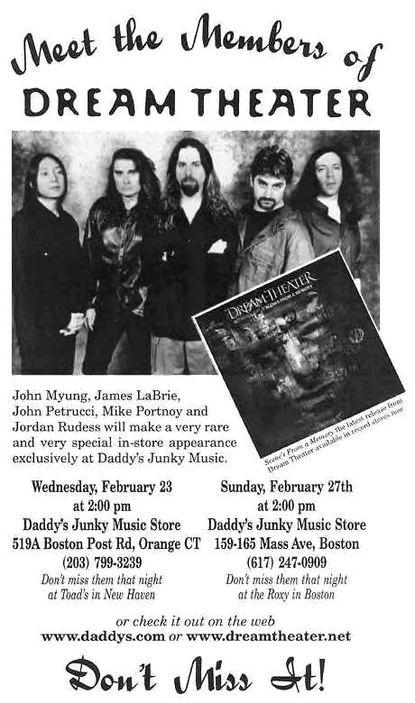 Dream Theater In-Store appearances at Daddy's Junky Music Store